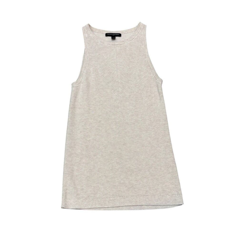 Banana Republic Cream Beige Ribbed Knit Sweater Tank Size XS